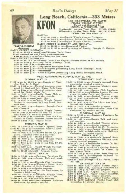 Radio Doings May 22, 1927 - AmericanRadioHistory.Com