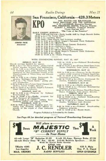 Radio Doings May 22, 1927 - AmericanRadioHistory.Com