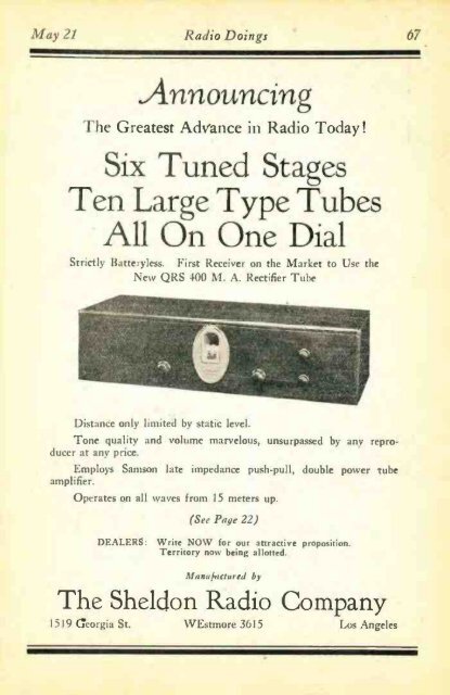 Radio Doings May 22, 1927 - AmericanRadioHistory.Com