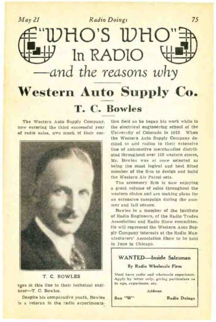 Radio Doings May 22, 1927 - AmericanRadioHistory.Com