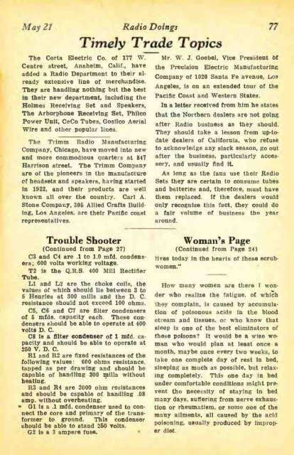 Radio Doings May 22, 1927 - AmericanRadioHistory.Com