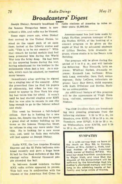 Radio Doings May 22, 1927 - AmericanRadioHistory.Com