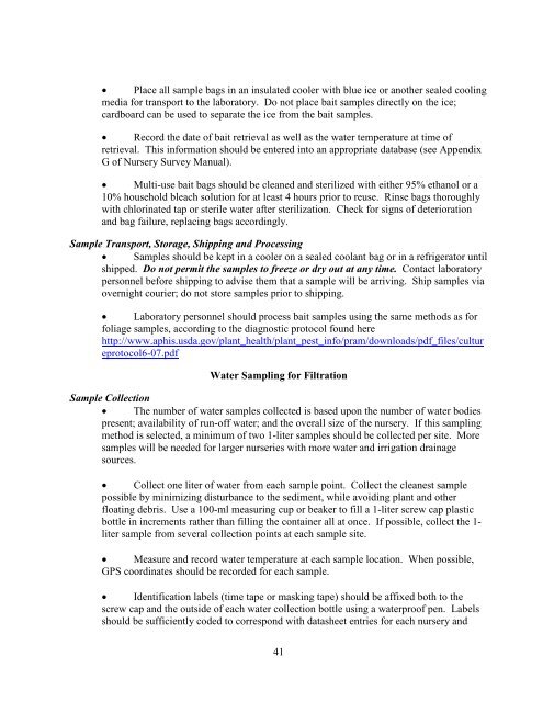 Confirmed Nursery Protocol - aphis