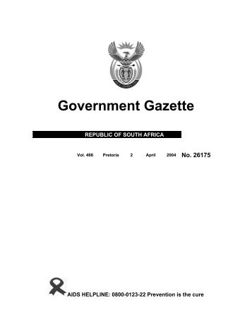 General Notice, Notice 524 of 2004 - South African Government ...