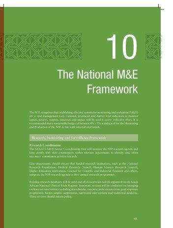 The National M&E Framework - South African Government Information