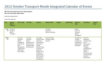 Transport Month 2012 events calendar - South Africa Government ...