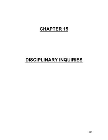 Chapter 15 - Disciplinary Inquiries