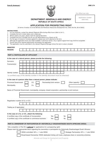 Form B Annexure I - South Africa Government Online