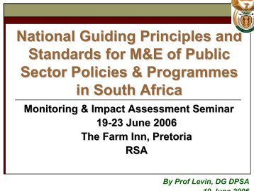 National Guiding Principles and Standards for M&E of Public Sector ...