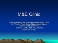 M&E Clinic - South African Government Information