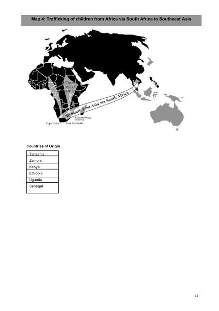 The trafficking of children for purposes of sexual exploitation