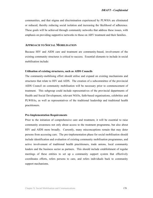 Operational plan for comprehensive HIV and AIDS care and ...