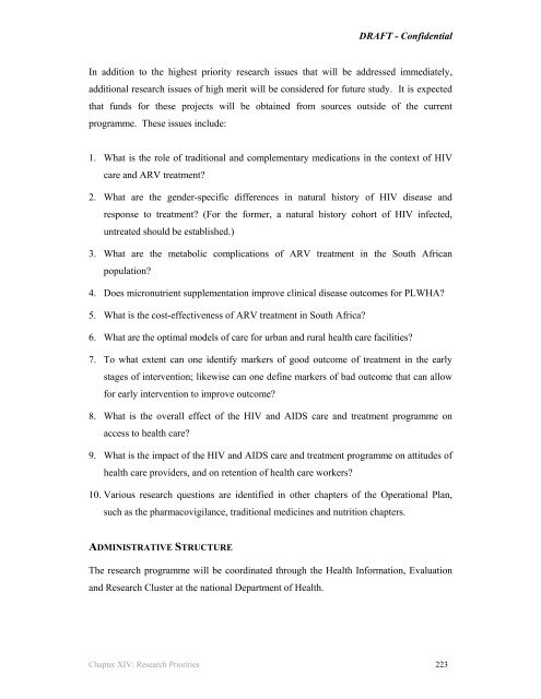 Operational plan for comprehensive HIV and AIDS care and ...