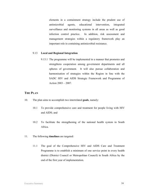 Operational plan for comprehensive HIV and AIDS care and ...