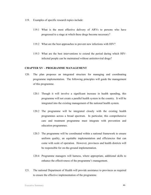 Operational plan for comprehensive HIV and AIDS care and ...