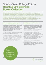 ScienceDirect College Edition Health & Life Sciences ... - SciVerse