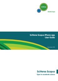 SciVerse Scopus SciVerse Scopus iPhone app User Guide