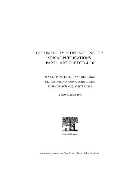 document type definitions for serial publications part i ... - SciVerse