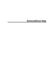 ScienceDirect Help - SciVerse