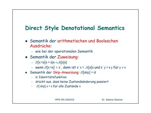 Formale Semantik Denotationelle Semantik