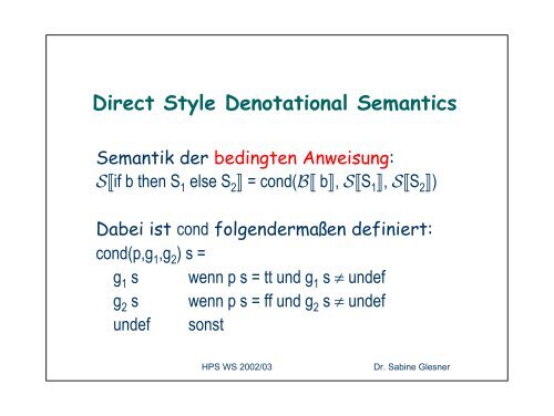 Formale Semantik Denotationelle Semantik