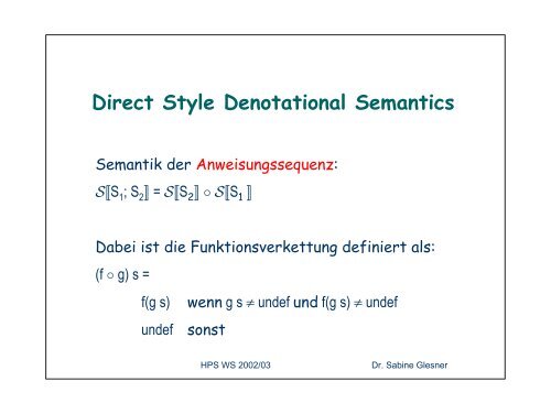 Formale Semantik Denotationelle Semantik