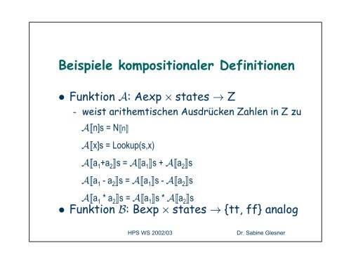 Formale Semantik Denotationelle Semantik