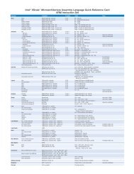 Intel XScale Microarchitecture Assembly Language Quick Reference