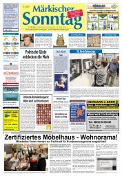 Zertifiziertes Möbelhaus - Wohnorama! - Märkischer Sonntag