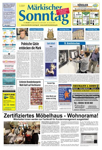 Zertifiziertes Möbelhaus - Wohnorama! - Märkischer Sonntag