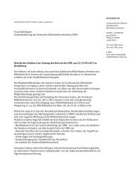 Berichte der Sektionen - Deutscher Bibliotheksverband e.V.