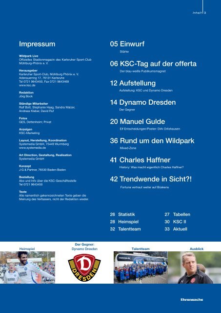 Stadionzeitung 15. Spieltag (KSC - Dynamo Dresden) - Karlsruher SC