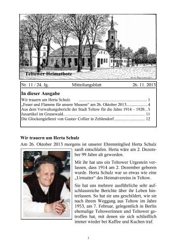 Ausgabe gesamt (S. 1 – 13) - Heimatverein Teltow - der Stadt Teltow