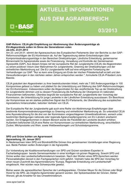 aktuelle informationen aus dem agrarbereich 03/2013 - BASF ...