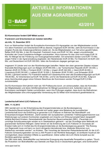 aktuelle informationen aus dem agrarbereich 42/2013 - BASF ...