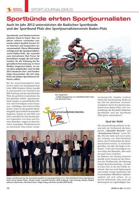 "SPORT in BW" Nr. 02/13 - Badischer Sportbund Nord eV