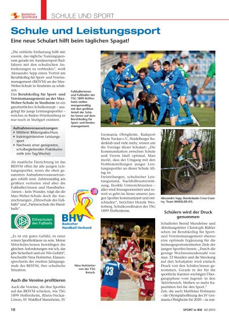 "SPORT in BW" Nr. 02/13 - Badischer Sportbund Nord eV