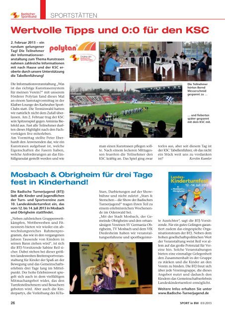 Sport in BW - Badischer Sportbund Nord eV