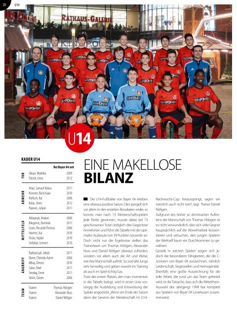 MAGAZIN JUGEND 2013 - Bayer 04 Leverkusen