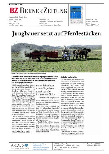 Jungbauer setzt auf Pferdestärken - Bioaktuell.ch