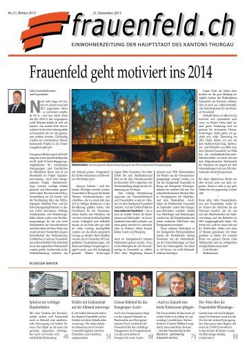 Einwohnerzeitung Winter 2013 ist da - Stadt Frauenfeld