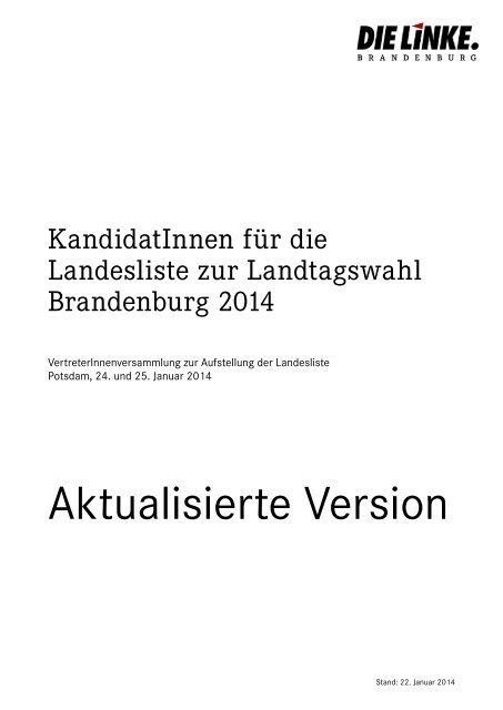 KandidatInnenheft - DIE LINKE. Brandenburg