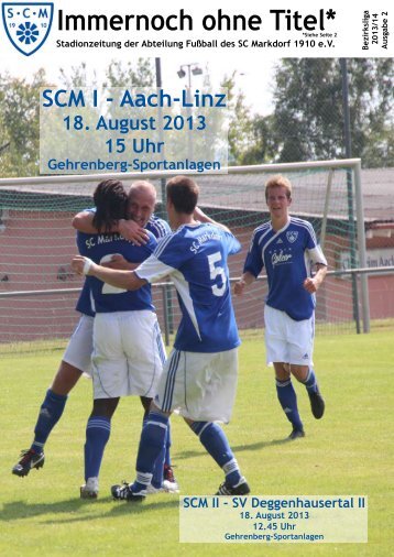 Stadionzeitschrift 25.08.2013 -- SCM I - TSV Aach-Linz