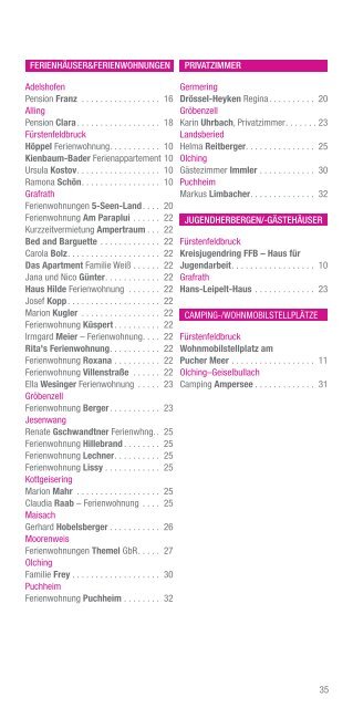 Gastgeberverzeichnis - Fürstenfeldbruck