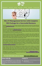 Hire IT Management Service with Complete SEO Package for a Successful Business