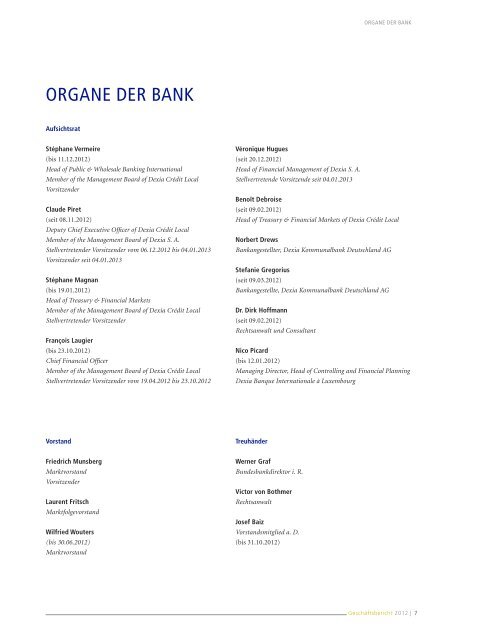 Geschäftsbericht 2012 - Dexia Kommunalbank Deutschland AG