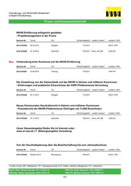 Gesamtprogramm - Württembergische Verwaltungs