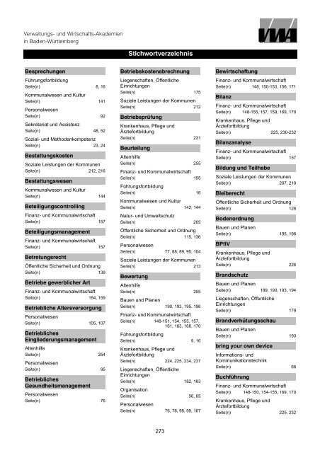 Gesamtprogramm - Württembergische Verwaltungs