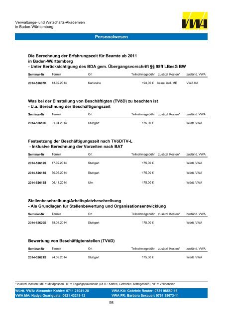 Gesamtprogramm - Württembergische Verwaltungs