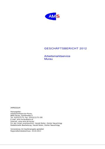 Geschäftsbericht 2012 - Arbeitsmarktservice Österreich